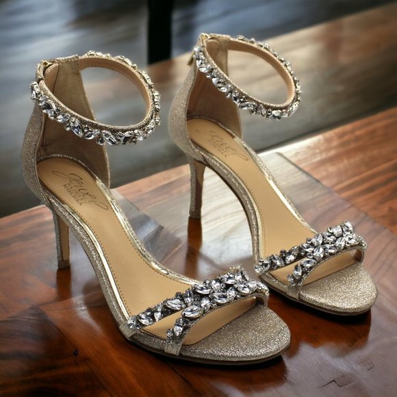 Jewel Badgley Mischka Caroline Embellished Ankle-Strap Evening Sandals (size 6.5 - Picture 7 of 7